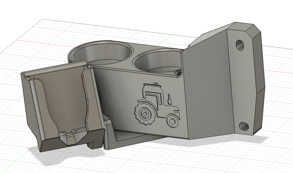 John Deere 5/6 series post mount Dual holder with Phone Mount - Includes Bolts