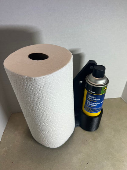 Pristine Pane Paper Towel and Window Cleaner Holder, 3D-printed by Farm Sip Supreme, installed