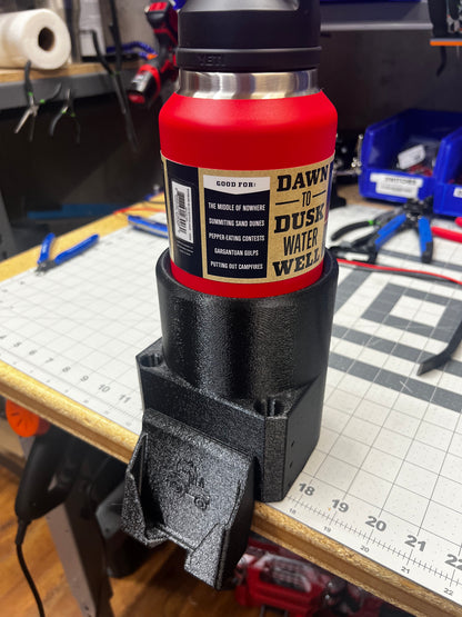 46 Ounce Yeti SnapSip, 3D-printed by Farm Sip Supreme, in the cab
