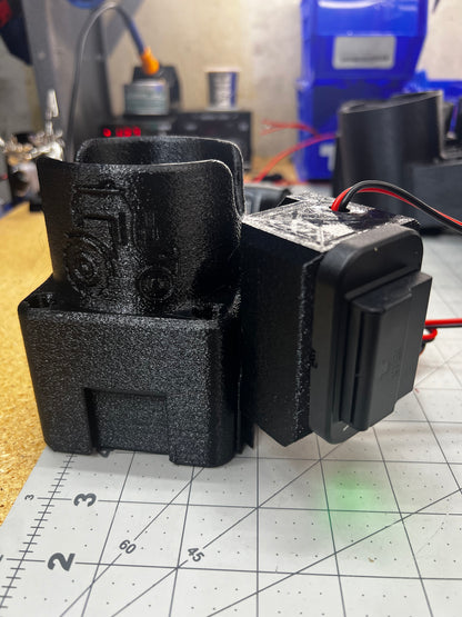 SnapSip Universal Vertical Post Mount for tractors, 3D-printed by Farm Sip Supreme, in the cab