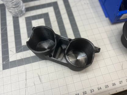 Twin Can Holder, Vertical Surface Mount, 3D-printed by Farm Sip Supreme, side view