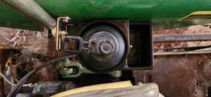 Inner Fender Mounted 5 and 3/8 Drink Holder with Bin for John Deere 5 Series, 3D-printed by Farm Sip Supreme, back view