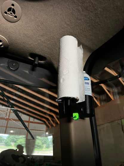 Pristine Pane Paper Towel and Window Cleaner Holder, 3D-printed by Farm Sip Supreme, back view