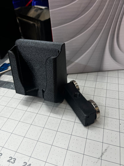 Magnetic Cell Phone Holder for service trucks, 3D-printed by Farm Sip Supreme, installed