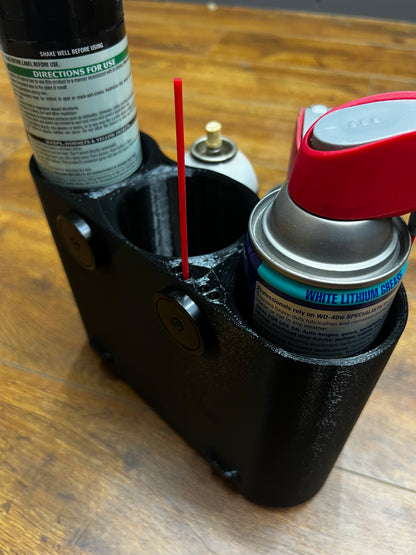 Spray Can Holder for service trucks, 3D-printed by Farm Sip Supreme, side view