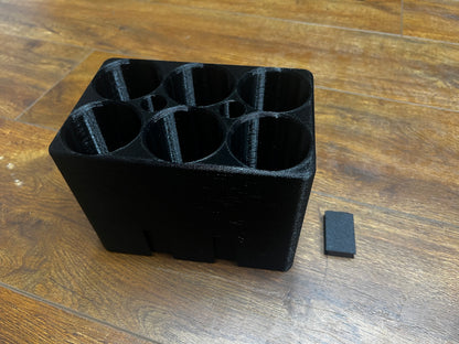 6 Pack Grease Tube Holder for service trucks, 3D-printed by Farm Sip Supreme