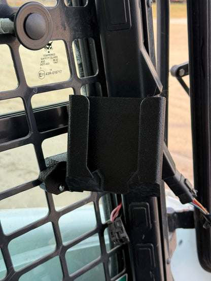 Skid Steer Cage Phone Mount, Bobcat for skid steers, 3D-printed by Farm Sip Supreme, installed