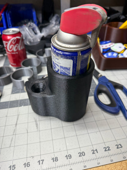 Spray Can and Pry Bar Holder, Magnetic for service trucks, 3D-printed by Farm Sip Supreme, installed