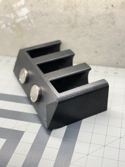 Triple Can Holder Magnetic Open Face for service trucks, 3D-printed by Farm Sip Supreme, installed