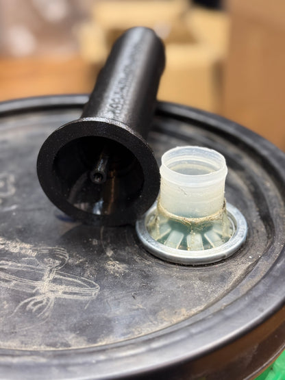 5 Gallon Bucket Spout for the shop and farm, 3D-printed by Farm Sip Supreme, back view