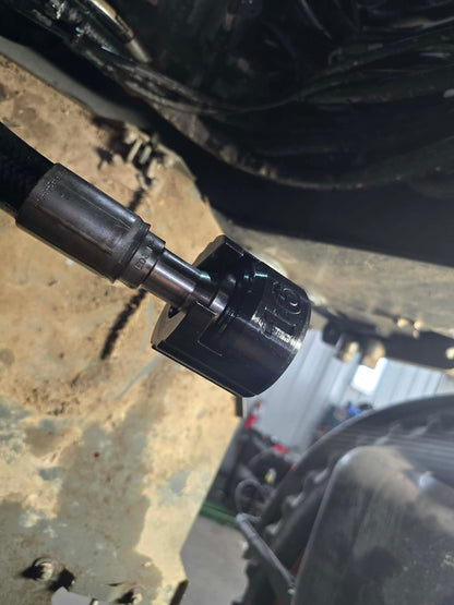SnapFlange™ - Hose Saver Flange Protection, Full Kit for service trucks, 3D-printed by Farm Sip Supreme, side view