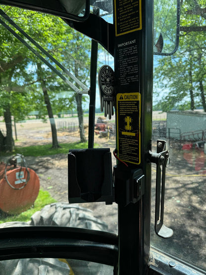 SnapSip Universal Vertical Post Mount for tractors, 3D-printed by Farm Sip Supreme, installed