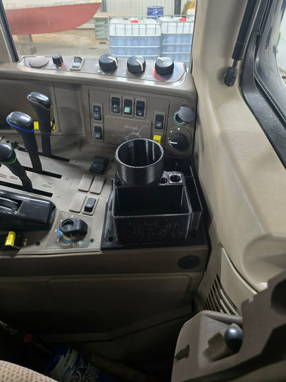 John Deere Replacement Panel Cup Holder, 3D-printed by Farm Sip Supreme, in the cab