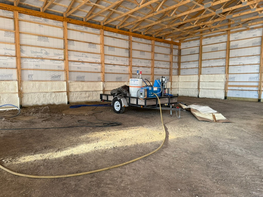 Spray foam, wall to wall